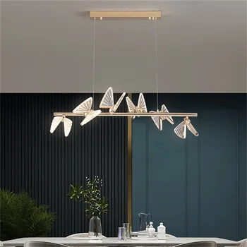 Люстра TEMAR Nordic Butterfly, светильники, современные подвесные светильники, домашняя светодиодная подсветка для лестничного холла
