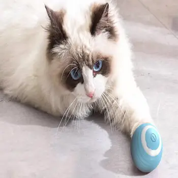 Автоматическая катающаяся игрушка для кошек, обучающая Умная интерактивная USB-перезаряжаемая игрушка для кошек с красочным световым шариком, игрушки для котенка