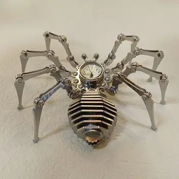 Статическая механическая модель насекомого Time spider из нержавеющей стали, изготовленная вручную, собранная игрушка, готовые украшения в стиле панк