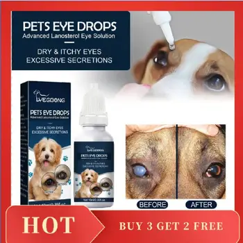10 МЛ капель от катаракты для домашних животных Раствор для смазывания глаз От зуда в глазах собак и кошек, Нежные очищающие глазные капли для домашних животных