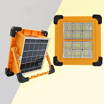 Перезаряжаемый портативный светодиодный прожектор на солнечной энергии, суперяркое наружное освещение строительной площадки, мобильные прожекторы для кемпинга