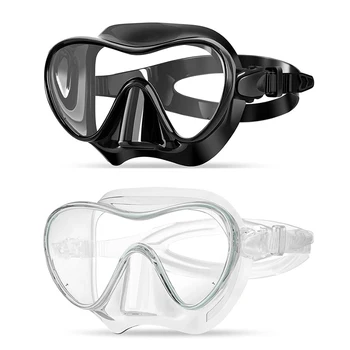 Профессиональная противотуманная HD модная маска для дайвинга в большой оправе, плавательные очки, силиконовое закаленное стекло, зеркало для подводного плавания в большой оправе