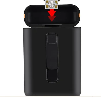 Новый Стиль Ciagrette Держатель Коробка Чехол USB Электронная Зажигалка Беспламенный Ветрозащитный Табачный Портсигар Зажигалка LFB789
