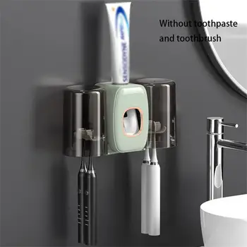 Настенный Автоматический дозатор зубной пасты, Набор аксессуаров для ванной комнаты, Дозатор зубной пасты, Соковыжималка, держатель для зубной щетки, Инструмент