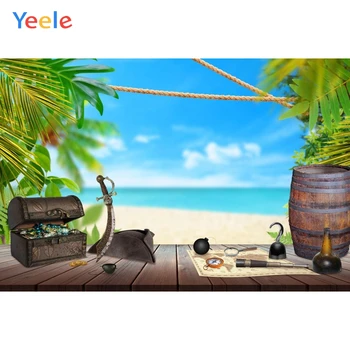 Yeele Tropical Деревянная доска Бочонок Ювелирные изделия Пиратские фоны для фотосъемки Индивидуальные детские фотофоны для фотостудии