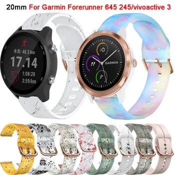 20 мм Силиконовый Ремешок для Часов Ремешок для Garmin Forerunner 245 645 /Vivoactive 3 HR Браслет Venu 2 Plus/SQ Smart Wristband
