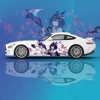 Автомобильные наклейки Seele Vollerei Honkai anime с пользовательской виниловой боковой графикой, модифицированные гоночные аксессуары, оберточные наклейки для автомобилей, наклейки