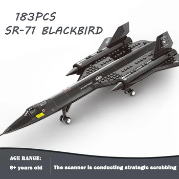 183шт ВВС США SR-71 Новый Разведывательный Самолет Blackbird Модель Истребителя Из Сплава Для Сборки Строительного Блока Игрушка Детский Блок