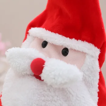 Новое Рождественское украшение, Плюшевая игрушка из полиэстера, Электрическая Шляпа Санта-Клауса, Автоматическое пение с музыкой, Светящаяся шляпа, Рождественский подарок