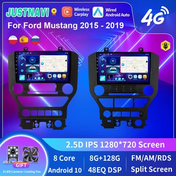 JUSTNAVI Android 10.0 для Ford Mustang 2015 2016 2017 2018 2019 Автомобильное радио 2din авторадио 9-дюймовая навигация Автомобильная стереосистема Carplay