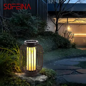 SOFEINA Уличный современный газонный светильник Dolomite LED Винтажное солнечное освещение Водонепроницаемый IP65 для внутреннего фонаря в саду во внутреннем дворике