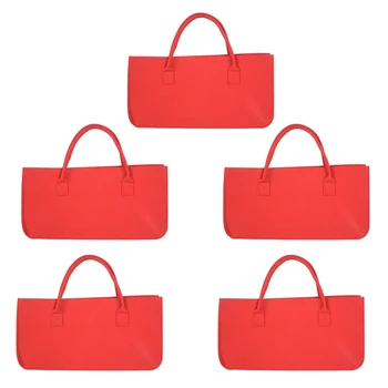 Новый 5-кратный войлочный кошелек, войлочная сумка для хранения, повседневная сумка для покупок большой емкости - красный