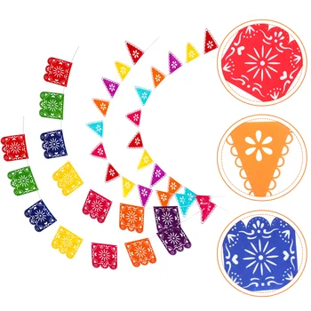 Принадлежности для празднования Дня рождения Cino De Mayo Fiesta Bunting Мексиканские украшения для вечеринок Фестивальные декорации Мексиканская Фиеста Висячие флаги