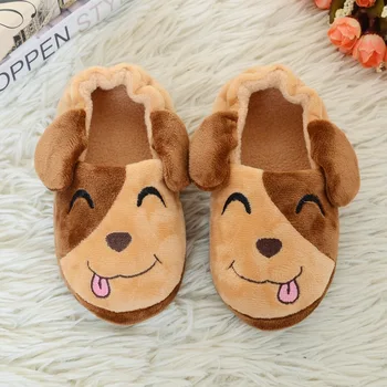 Детские тапочки с мультяшной собакой Для маленьких девочек и мальчиков, детская зимняя домашняя обувь, обувь хорошего качества, сохраняющая тепло Мультяшная детская обувь