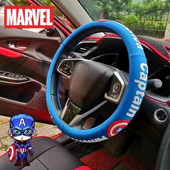 15 дюймов Marvel Капитан Америка крышка рулевого колеса аниме Супер герой Нескользящая силиконовая крышка рулевого колеса автомобиля автоматическое украшение