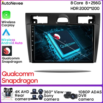 Автомобильный радиоприемник Qualcomm Snapdragon Android 13 Для Ford Fiesta Mk VI 5 Mk5 2002-2008 Мультимедийный Стерео плеер Carplay NO 2 DIN