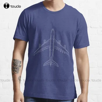 Трендовая футболка Airbus A380 Blueprint Футболки на заказ Создайте свои собственные футболки Aldult для подростков унисекс с цифровой печатью в стиле ретро