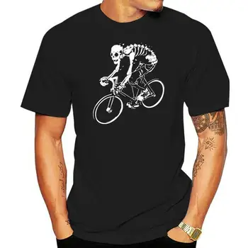 Футболки для байкеров с горным циклом Stay Wild, скелетонист, мотоцикл, крутая футболка с круглым вырезом, дешевые топы и тройники, футболка на день рождения