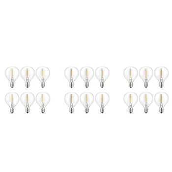 18шт сменных светодиодных лампочек G40, небьющиеся светодиодные глобусы на винтовой основе E12 для солнечных гирлянд Теплый белый Акция