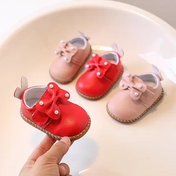 Обувь для малышей для девочек 0-1-2 лет, милые туфли принцессы для девочек 0-1-2 лет, новая удобная обувь с защитой от падения на мягкой подошве