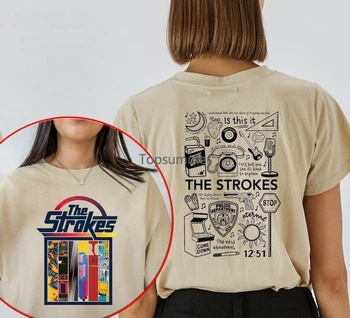 Винтажная футболка The Strokes 2 Slide, хлопок, 100% футболка с перепечаткой Tt6677