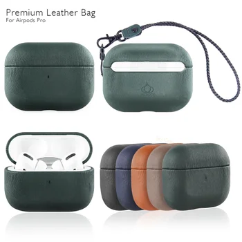 Чехол из натуральной кожи для AirPods Pro Premium Leather 100% Кожаные Чехлы ручной работы [Виден светодиод] для Аксессуаров AirPods Pro Case