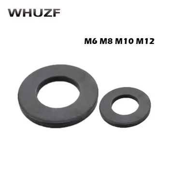DIN125 ISO7089 M6 M8 M10 M12 M14 Плоская машинная шайба из углеродистой стали, простые черные мебельные прокладки для стиральной машины HW088