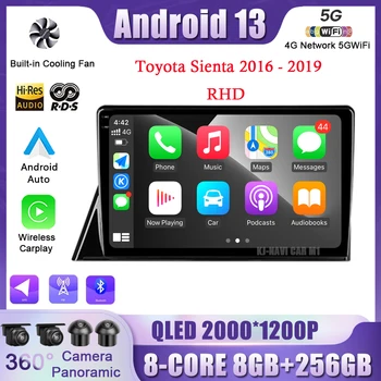 Android 13 Для Toyota Sienta 2016-2019 RHD QLED Экран 10,1 
