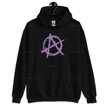 Фиолетовая Анархия - символ порядка, панк-рок, унисекс, толстовка с капюшоном, чистый хлопок, дышащий И удобный.