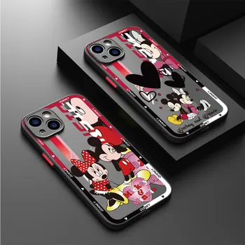 Роскошный Чехол для Телефона Apple iPhone 14 Pro Max 12 Mini 13 XR 15 Pro 8 Plus SE 11 Pro 7 6S XS X Disney Mickey Minnie Mouse Cover
