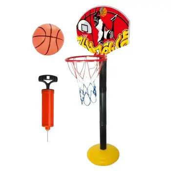Регулируемое баскетбольное кольцо для детей, набор сенсорных колец для баскетбольной площадки С надувным мячом и насосом, детские спортивные игрушки для сада