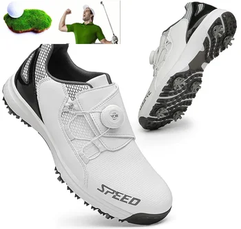 Мужские и женские кроссовки для гольфа с шипами, водонепроницаемые спортивные кроссовки для гольфа, черно-белые классические мужские кроссовки для гольфа