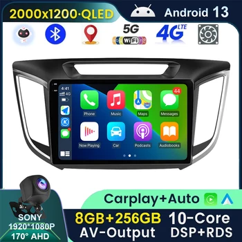 10-Ядерный AI Voice Android 13 2 Din Автомобильный Радио мультимедийный видеоплеер Для hyundai Creta ix25 2015-2018 Carplay Auto 4G GPS Dvd