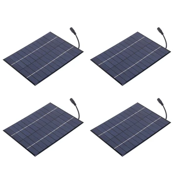 4X12 В 5,2 Вт Мини-Солнечная Панель Поликристаллические Солнечные Элементы Кремниевая Эпоксидная Солнечная Модульная Система Зарядное Устройство + Выход Постоянного Тока