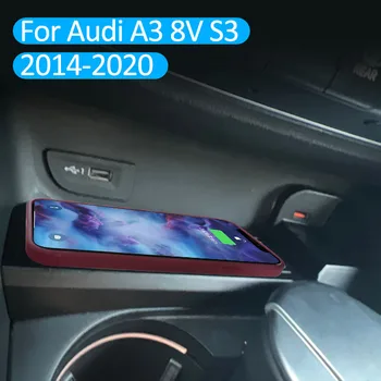 15 Вт беспроводное зарядное устройство для телефона Audi A3 8V S3 2014-2020 зарядная площадка QI fast charge мобильный держатель крепление Автомобильные аксессуары интерьер