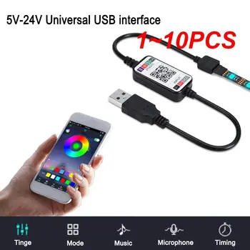 1 ~ 10ШТ Мини-диммер Led APP bluetooth-совместимый контроллер RGB SMD5050 5V 4pin USB цветомузыка для домашних умных полосовых светильников