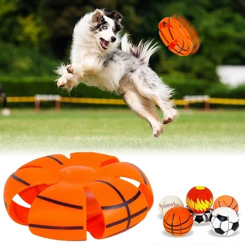 1 ШТ Пластиковая игрушка для собак Летающая тарелка Мяч Игрушка для домашних животных Волшебная Деформация НЛО Игрушка для тренировок на открытом воздухе Интерактивный игровой диск для метания