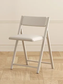 Стулья для маленькой семейной столовой складные, роскошные и высококачественные обеденные стулья с кремовой текстурой в минималистском стиле new internet red stoo