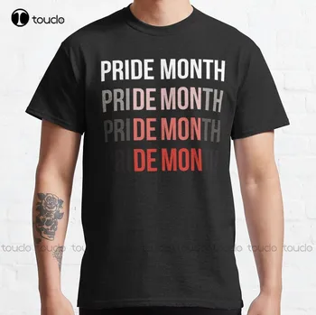 Классическая футболка Pride Month Demon, футболки с аниме, хлопковые повседневные футболки на открытом воздухе Simple Vintag Сделайте свой дизайн Xs-5Xl унисекс Новым