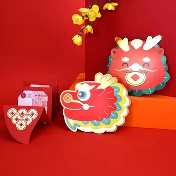 Упаковка открыток своими руками, Китайский Складной Красный конверт, Канцелярские принадлежности, Китайские Новогодние украшения, Принадлежности для Весеннего фестиваля