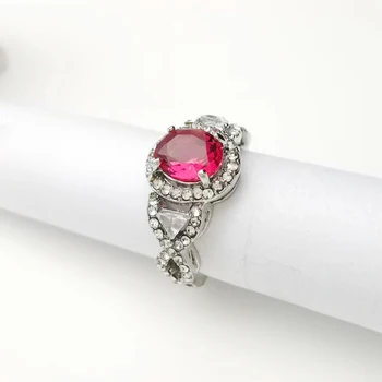 Новый набор колец с рубином и цирконием, Романтический свадебный подарок на День Святого Валентина, наконечник