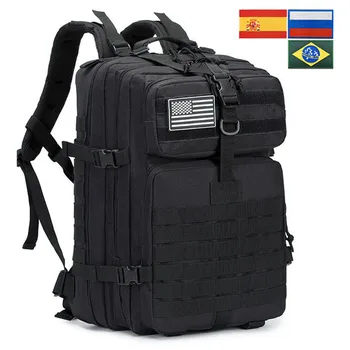 Черный Тактический рюкзак, Мужская Спортивная Походная охотничья сумка, 50 л, Походное снаряжение большой емкости, 30 л, маленькие военные походные рюкзаки
