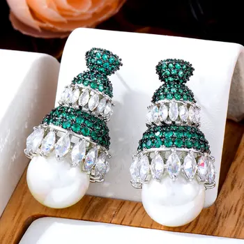 GODKI Модные Индийские серьги с имитацией жемчуга для женщин, Свадебные украшения в индийском Дубае, букле d'oreille, женский подарок
