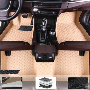 Автомобильные коврики для AUDI A8 4seat 2018 2019 Пользовательские Автомобильные Накладки для ног, Кожаный Водонепроницаемый Ковер, Аксессуары для интерьера