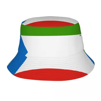 Панама в стиле флага Экваториальной Гвинеи, Рыбацкая шляпа, Складная Женская Мужская солнцезащитная кепка