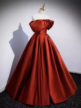 Ashely Alsa Элегантное Красное вечернее платье невесты с открытыми плечами, корсет, Атласные женские платья для официальных мероприятий, платье для свадебной вечеринки, Новинка