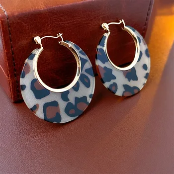 Женские серьги с леопардовым принтом KAITIN, Креативный круг, усовершенствованный дизайн, серьги-кольца для женщин, модные универсальные украшения