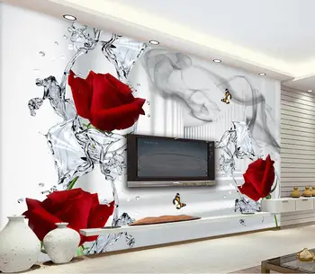 Пользовательские обои для стен 3D Fashion advanced mural 3D с рисунком розовой воды ТВ фон обои papel de parede обои для стен