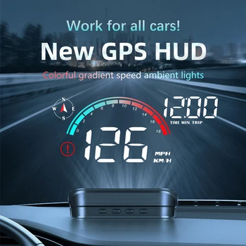 Автомобильный GPS-дисплей kebidumei, электронный спидометр, интеллектуальная сигнализация превышения скорости, Цифровой дисплей HUD-проектора, автоаксессуары