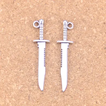 80шт Подвески-меч 43x20 мм Антикварные подвески, старинные тибетские серебряные украшения, сделай сам для браслета-ожерелья
